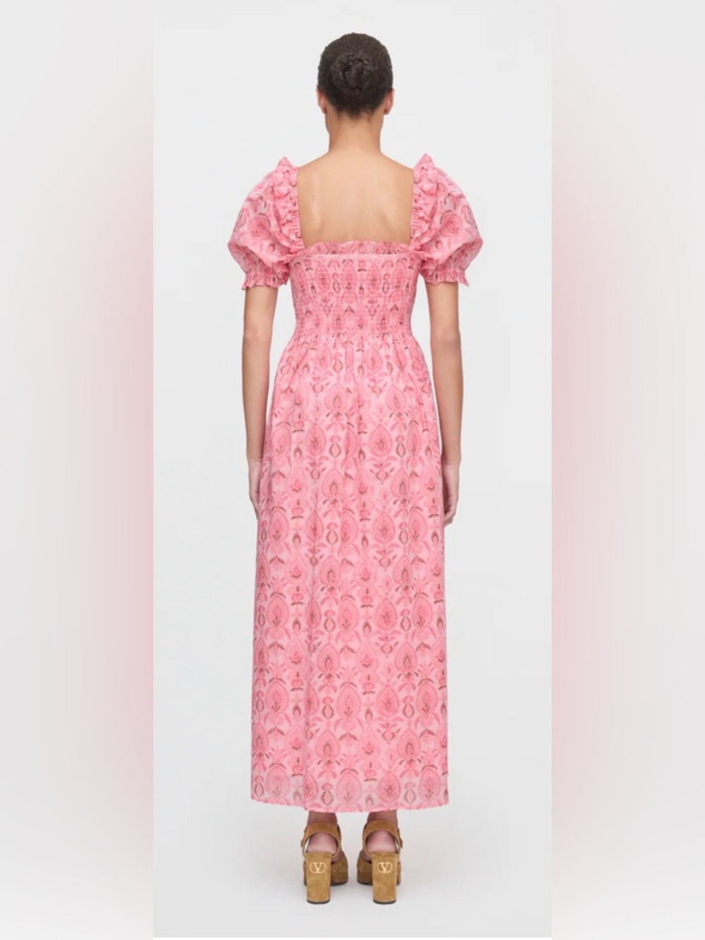 Hill House Scarlett Nap Dress pink palm ikat xxs matching girl sold separately - Picture 2 of 9